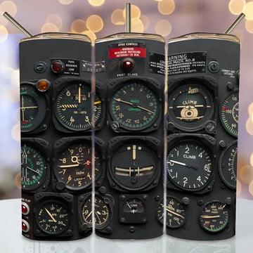Vintage Aviation Instrument Panel Design Travel Mug