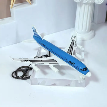 Alloy Pullback Airplane keyring